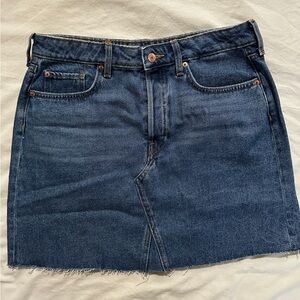 H&M Dark Blue Denim Mini Skirt